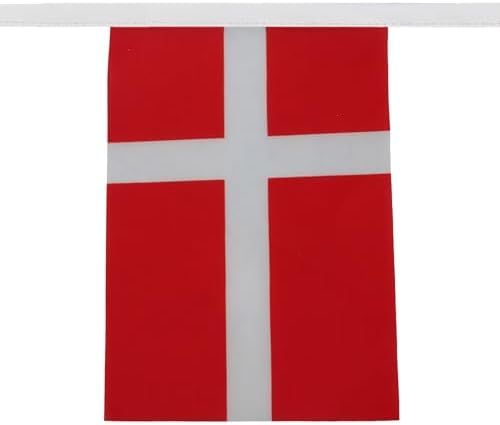 AZ FLAG Denmark Bunting 20 ft 20 flags Light Polyester