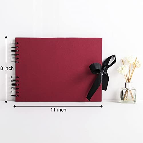 Vienrose Scrapbook Album 80 Pages 11x8 Inch Black