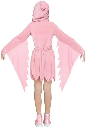 Fun World Girls' Shimmer Ghost Face Costume, Large 12-14, Pastel Pink