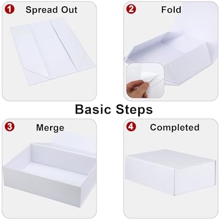Tlpmsk White Gift Boxes With Lids,11×7.8×3.5 Inch,Magnetic Box for Present