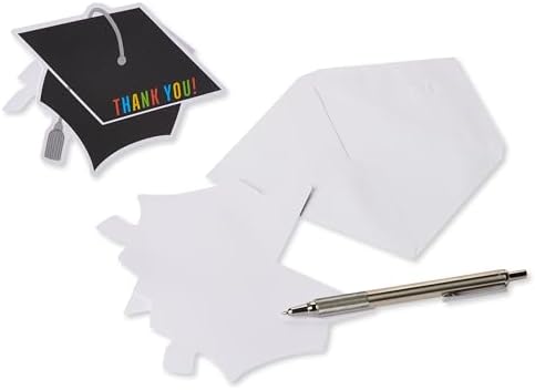 American Greetings Graduation Blank Thank You Cards with Envelopes, Graduation Cap Shape (50-Count)