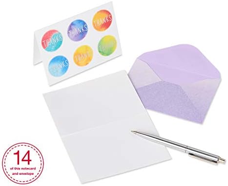 Papyrus Thank You Cards with Envelopes, Tie Dye Dots (14-Count)