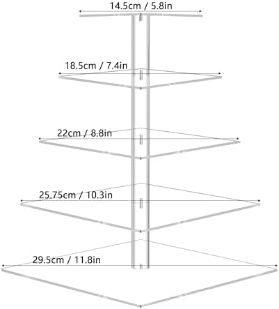 YestBuy 5 Tier Square Acrylic Cupcake Tree Tower Display Stand Display for Pastry Wedding Birthday Party