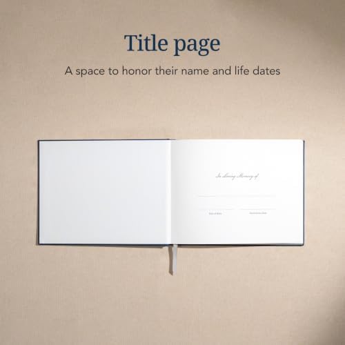 Kunitsa Co. Funeral Guest Book for Memorial Service – in Loving Memory (Navy Gray - Structured)