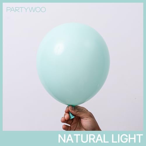 PartyWoo Teal Balloons 140pcs Turquoise Latex Balloons Different Sizes