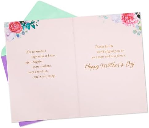 Hallmark Mother's Day Card with Envelope (Moms Make the World Go Round)