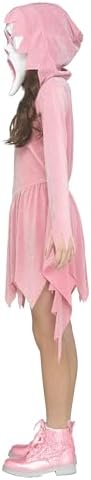 Fun World Girls' Shimmer Ghost Face Costume, Large 12-14, Pastel Pink