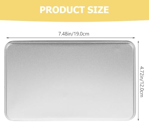 Homoyoyo 3pcs Metal Tins with Lid Rectangular Cookie Storage Boxes for Treats for Travel Organizing Items Versatile Metal Containers Sleek Design Silver