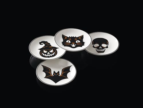 Oneida Vintro Halloween Tidbit Plates Set Of 4, Service For 4