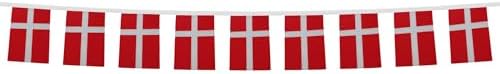 AZ FLAG Denmark Bunting 20 ft 20 flags Light Polyester