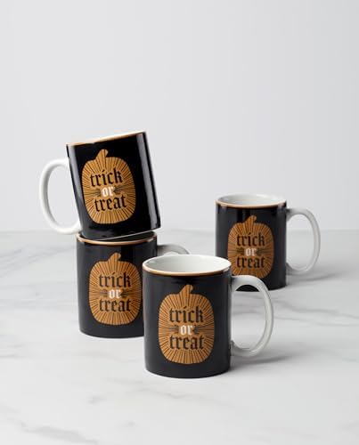 Oneida Vintro Halloween Porcelain Mug Set for 4, 10oz