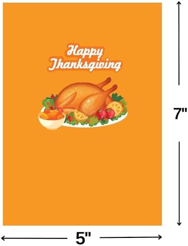 Paper Love Thanksgiving Card | 3D Pop-Up Turkey Dinner Greeting Card for Family, and Friend | 5" x 7" w/Envelope & Note Tag