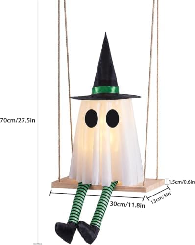 Halloween Hanging Swing Ghost Decor, Spooky Ghost Decorations for Outdoor