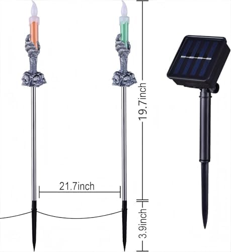 Halloween Decorations Outdoor, Solar Skull Pathway Lights