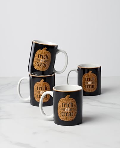 Oneida Vintro Halloween Porcelain Mug Set for 4, 10oz