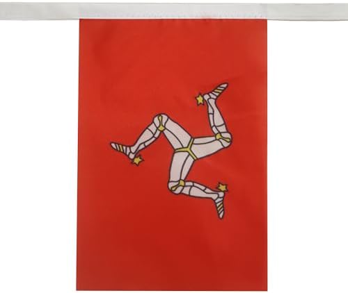 AZ FLAG Isle of Man Bunting 20 ft 20 flags Light Polyester