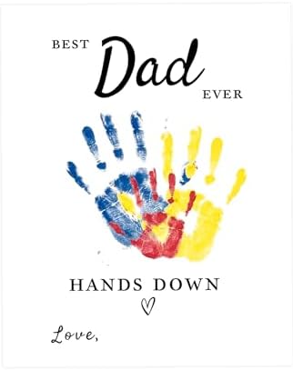 Father’s Day Crafts for Kids – Family Handprint Kit, Best Dad Ever Hands Down Gifts from Kids, Create Keepsake Dad Will Cherish Forever, DIY Art Activity for Toddlers, Set of 3 Personalized Present