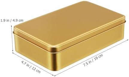 Homoyoyo 3pcs Metal Tins with Lid Rectangular Cookie Storage Boxes for Treats for Travel Organizing Items Versatile Metal Containers Sleek Design Golden