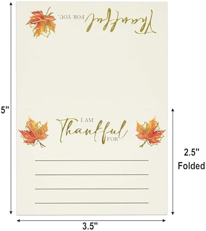 50 Count Thankful Cards 2.5 x 3.5 Inch Gratitude Place Cards with Gold Foil