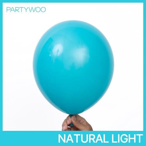 PartyWoo Dark Teal Balloons 140pcs Turquoise Aqua Blue Teal Different Sizes