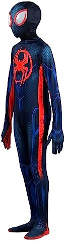 Marvel Miles Morales: Spider-Man Official Youth Deluxe Zentai Costume - Stretch Spandex with Hidden Zippers and Wrist Slits