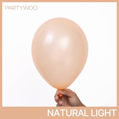PartyWoo Pearl Peach Balloons 140pcs Pastel Light Pale Orange Color