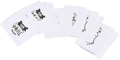 Amazon Basics Thank You Cards and Envelopes, Black and White, 4" x 6", 48 Count