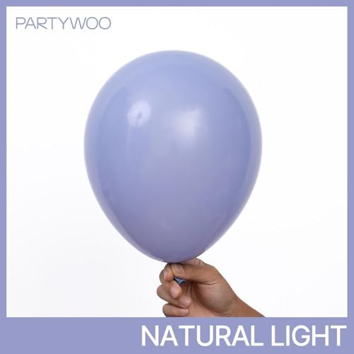 PartyWoo Dusty Purple Balloons 140pcs Lavender Lilac Boho Neutral Color