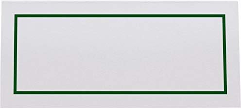 Single Line Border Place Cards, Hunter Green, Set of 25, Pre-cut and Scored