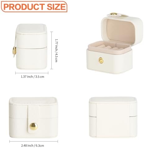 KUKUVR Small Travel Jewelry Ring Stud Earring Box (White)