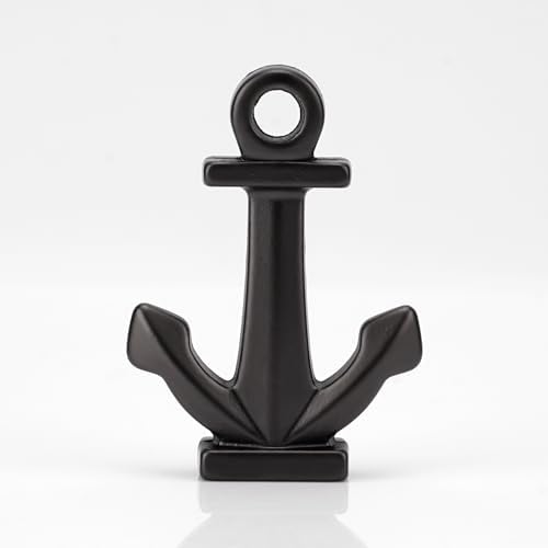 Nautical Anchor Place Card Holders, Set of 12, Metal Table Number Name Card Stands for Beach Wedding, Coastal Party, Reception, Dinner Table Decor, (Matte Black)