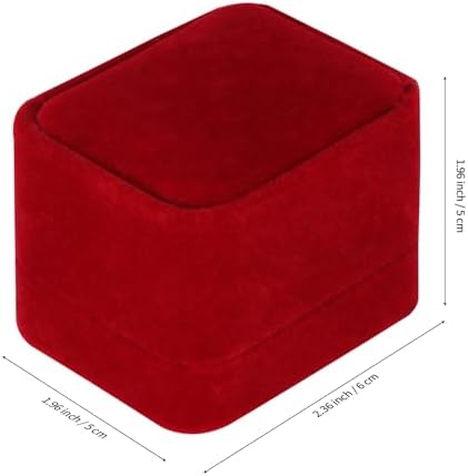 LETURE 4 Pieces Velvet Ring Gift Boxes Set, Earring Pendant Jewelry Case, Jewellry Display Box for Wedding, Engagement,Proposal, Birthday and Anniversary (Red)