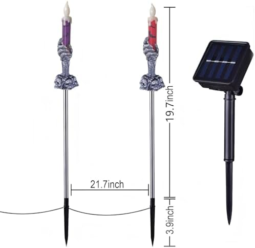Halloween Decorations Outdoor, Solar Pathway Lights, 10 Pack