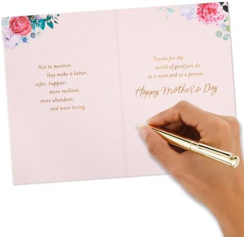 Hallmark Mother's Day Card with Envelope (Moms Make the World Go Round)