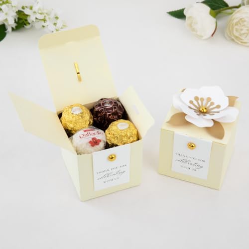 FEIYI 20 PCS Favor Boxes, Cream Candy Boxes 2.55x2.55x2.55