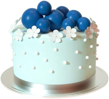 ASTARON 20 Pcs Royal Blue Balls Cake Topper Decorations for Birthday Cake