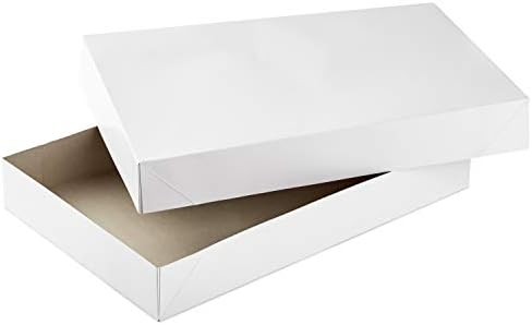 Hallmark 17" XL Gift Boxes with Lids (12 White Robe Boxes, White)