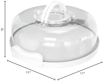 Top Shelf Elements Pie, Cheesecake Carrier for up to 10 in x 4 1/2 in cake. Two Sided Fashionable Stand Doubles as Five Section Serving Tray Perfect Taker Caddie for Travel (White)