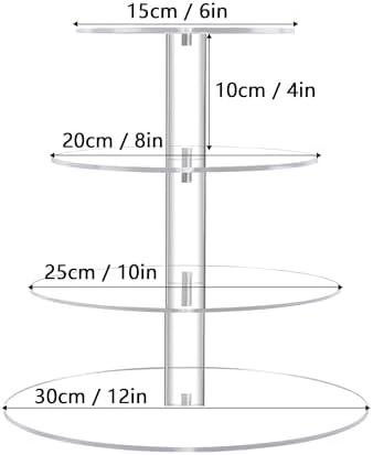 YestBuy 4 Tier Cupcake Stand, Acrylic Cupcake Tower Stand, Premium Cupcake Holder, Clear Cupcake Display Tree Tower Stand For 38 cupcakes, Display for Pastry Wedding Birthday Party