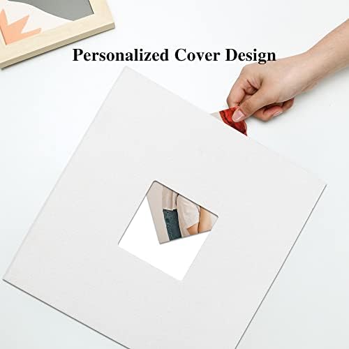 Vienrose Large Photo Album Self Adhesive for 4x6 8x10 10x12 Pictures Linen Scrapbook Album DIY 40 Blank Pages with A Metallic Pen