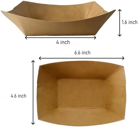 100 Pack, 2lb Paper Food Trays, Disposable Food Trays, Suitable for Holding Snacks Such as Popcorn and French Fries, Suitable for Catering Services, Parties, Picnics, and Various Other Occasions
