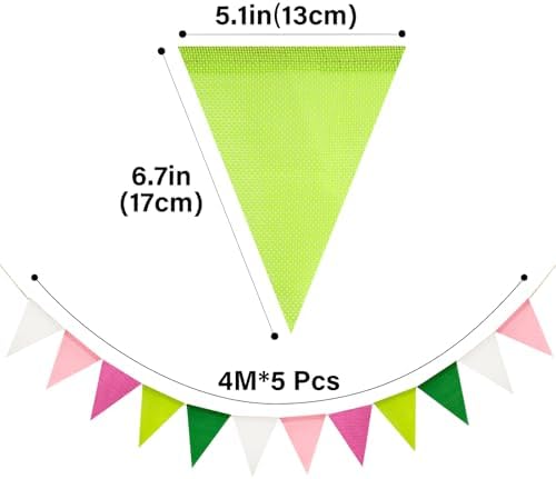 G2PLUS Pre-Strung Triangle Pennant Banner Decorative Flag Garland 60PCS