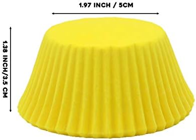 Premium Yellow Greaseproof Cupcake Liners Muffin Paper Baking Cups Standard Size, 100-Count