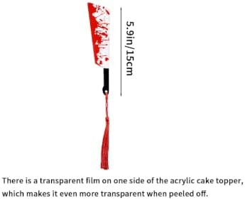 Halloween Bloodstain Knife Cake Toppers Horror Cupcake Toppers, Spooky Themed Cake Decorations, for Party Decor, 6 Pcs