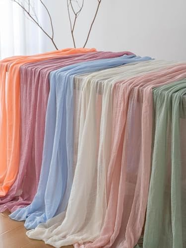 Light Beige Cheesecloth Table Runner 120 Inches Fall Party Home Decorations