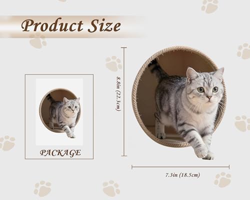 FLFK Cute Cat Wall Decal - Removable Peel and Stick Cat Sticker with 3D Effect for Toilet Kitchen Offices, Tabby Stepping Out