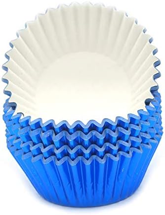 Standard Blue Foil Cupcake Liners Muffin Baking Cups for Party and More, 100-Count