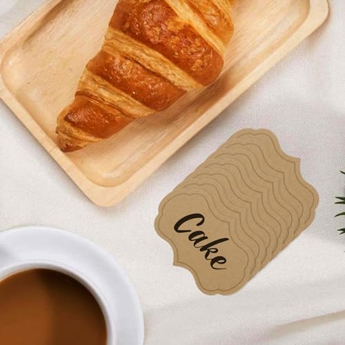 Cupcake Toppers Picks, Buffet Labels for Charcuterie Board, 24 Pieces Buffet Cheese Labels, Cake Toppers, Food Picks for Kids, Chalkboard Cupcake Toppers Picks for Wedding Birthday Party Decor, Brown