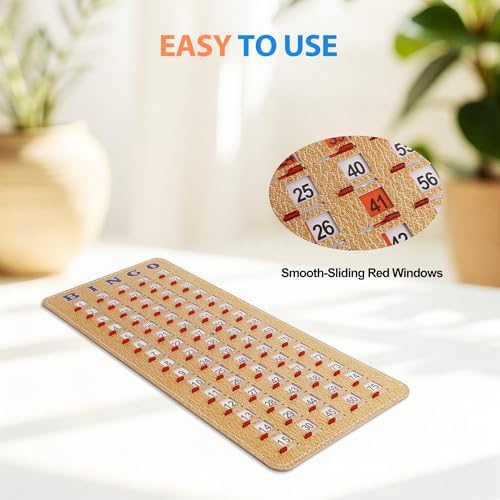 GSE Stitched Bingo Master Card with Sliding Windows, Reusable Shutter Card