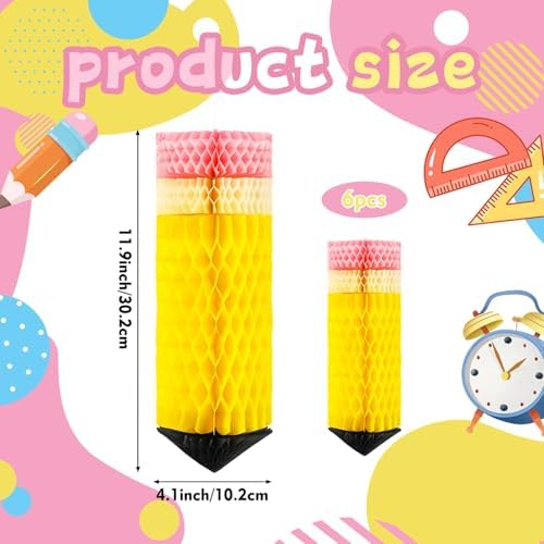 JULMELON 6 Pcs Back to School Hanging Pencil Lanterns for Classroom Decor